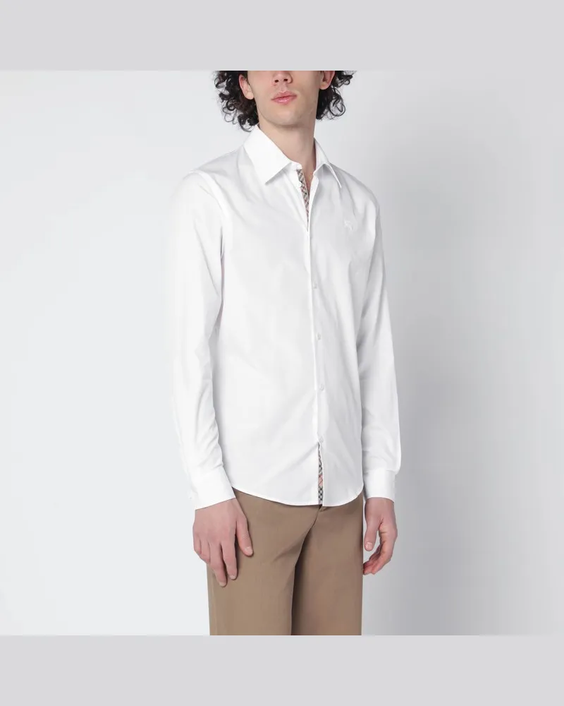 Burberry Weißes Hemd aus Baumwollpopeline Weiß