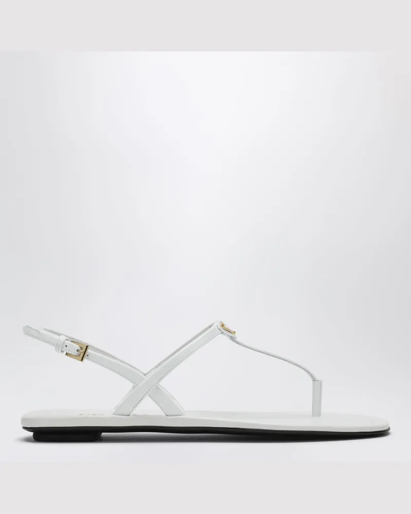 Prada Zehentrenner-Sandalen aus weißem Lackleder White