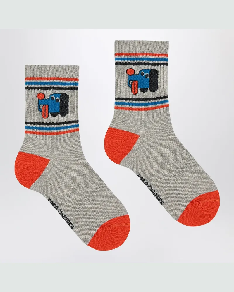 BOBO CHOSES Graue Socken Doggy Mate Grey