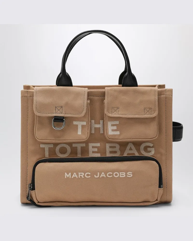 Marc Jacobs Mittlere Cargo-Tote-Tasche beige aus Canvas Mehrfarbig