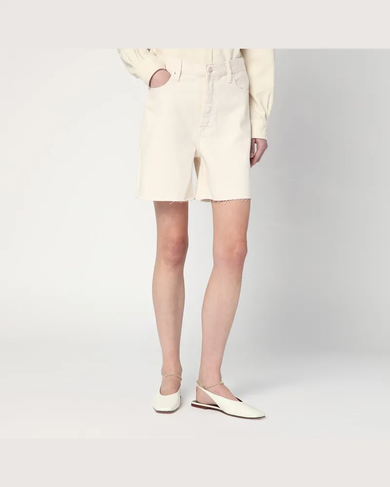 Frame Denim Butterfarbene Jeans-Bermudashorts Weiß