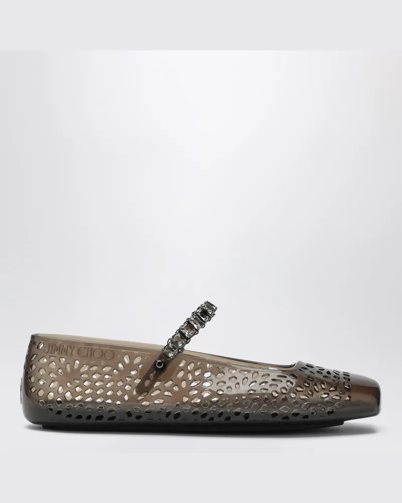 Jimmy Choo The Jelly Ballerinas schwarze transparent mit Kristallen Schwarz