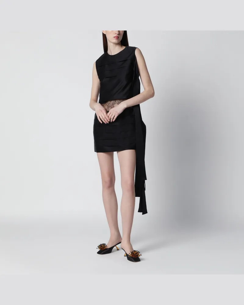 Ferragamo Schwarzes Minikleid mit Spitze Black