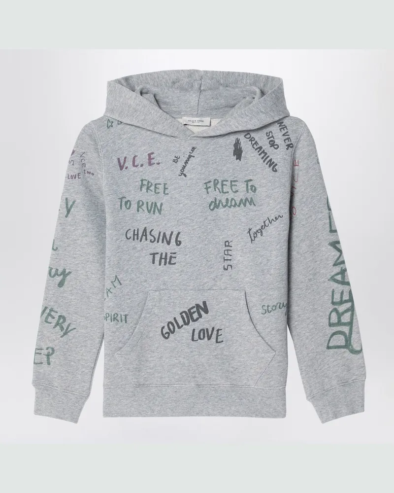 Golden Goose Grau Hoodie mit Allover-Drucken Grey