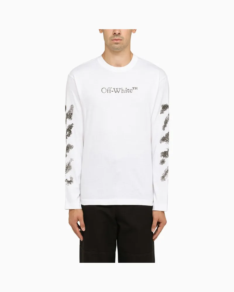 OFF-WHITE Langärmeliges weißes T-Shirt Weiß