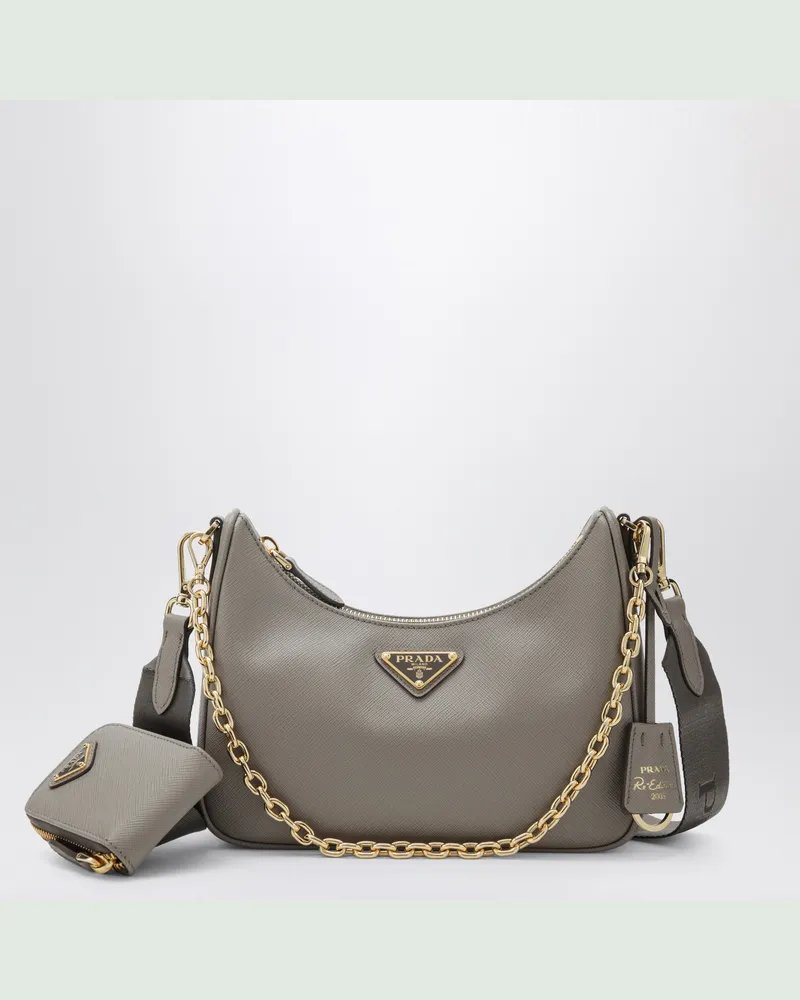 Prada Re-Edition 2005 Tasche aus Leder in Lehmfarben Grey