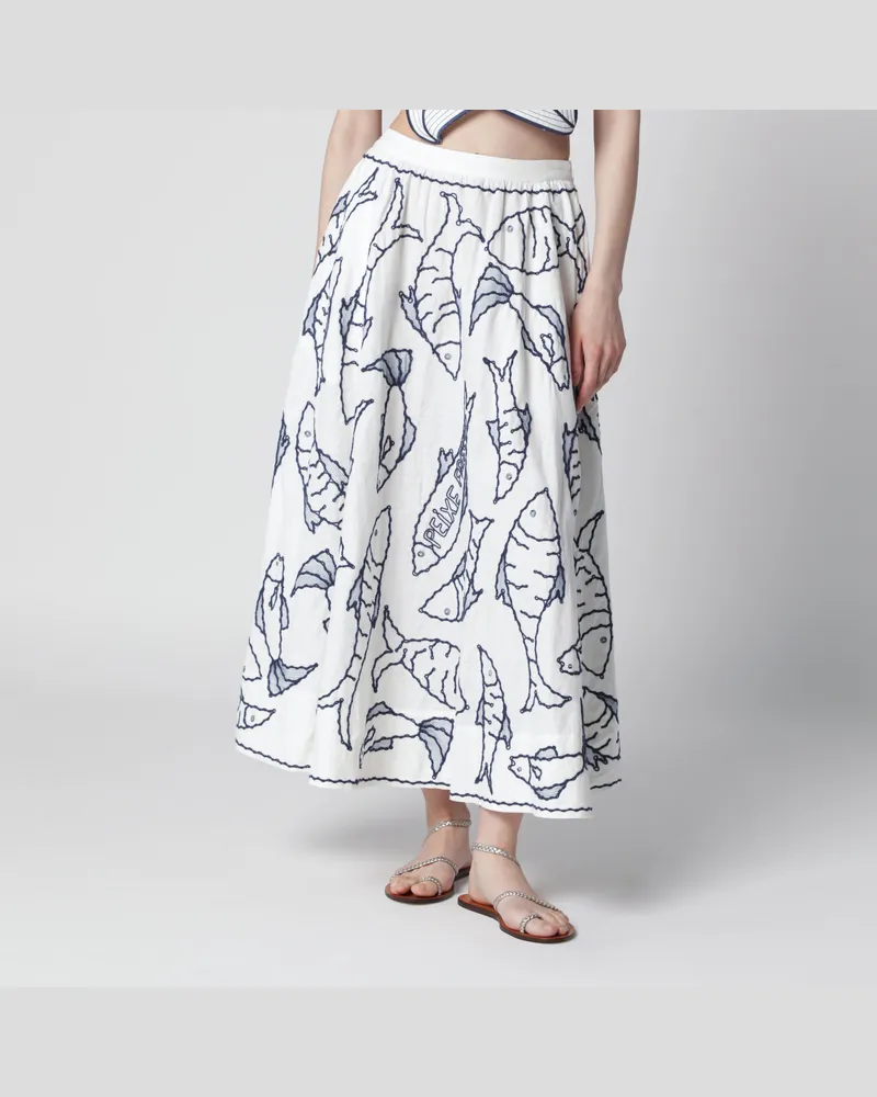 FARM Rio Midirock mit maritimen Stickereien Multicolor
