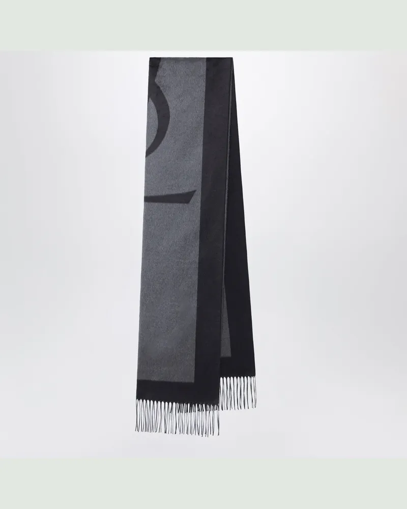 Saint Laurent CASSANDRE Jacquard-Seidenschal in Graphitgrau Grey