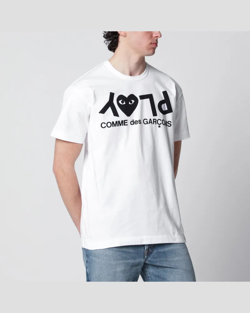 Comme des Garçons Weißes Baumwoll-T-Shirt mit Logoprint White