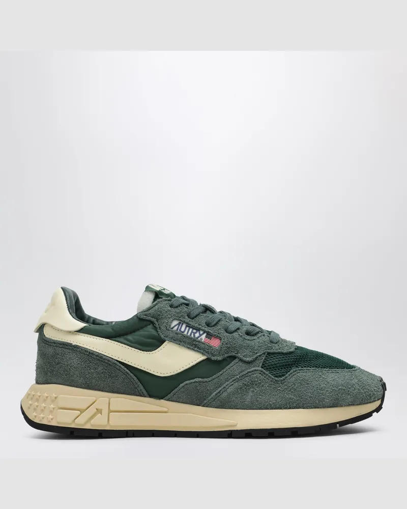 AUTRY Reelwind Low Sneaker aus Nylon und Wildleder in Flaschengrün Green