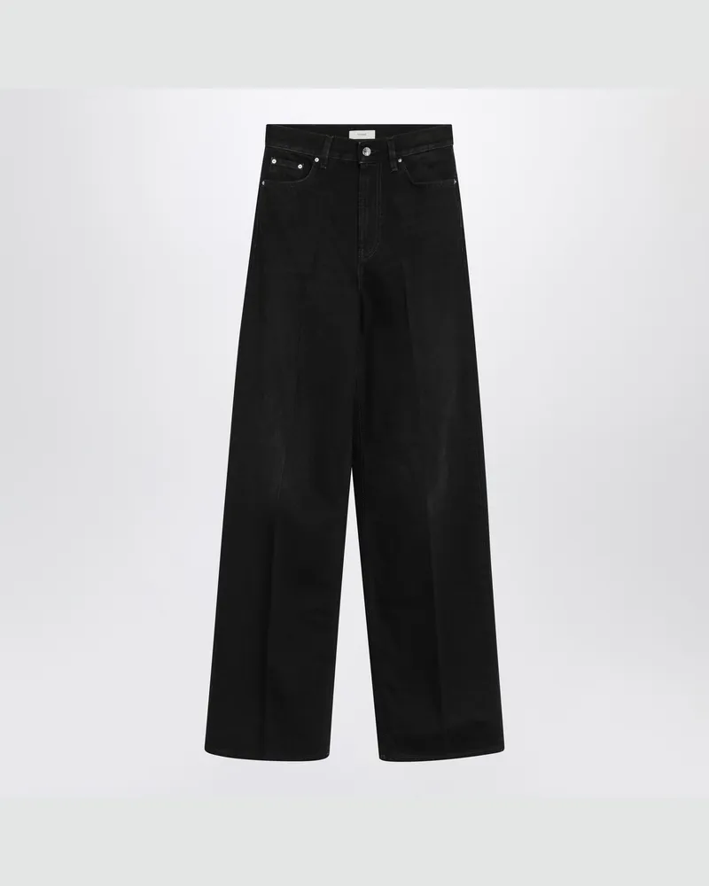 Totême Schwarze Hose aus Bio-Baumwolle Black