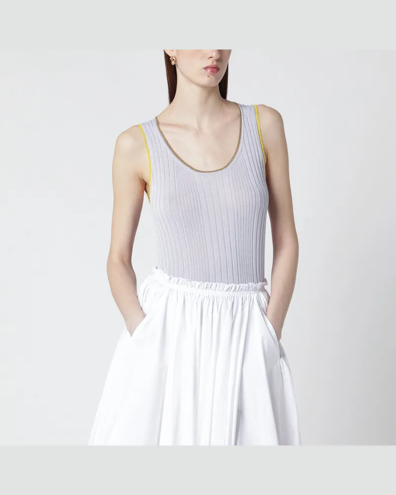 Roberto Collina Fliederfarbenes Top mit goldener Kante Multicolor