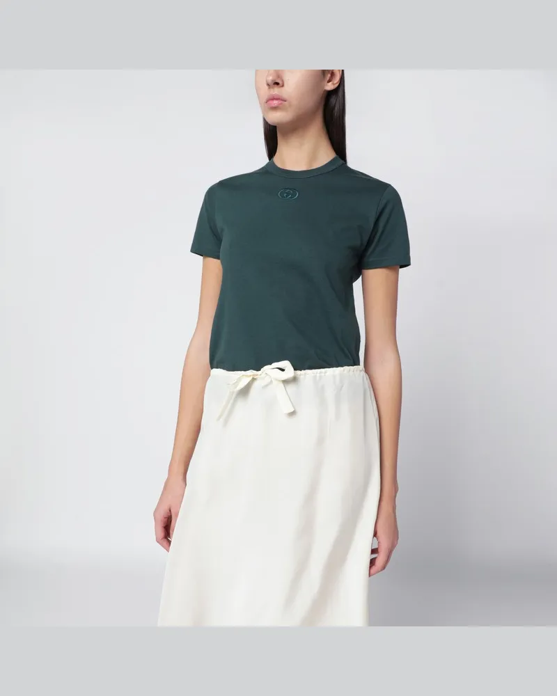 Gucci Grünes T-Shirt aus Baumwolljersey Grün