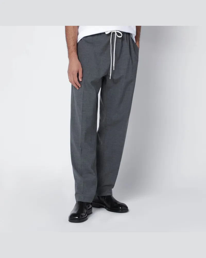 Maison Margiela Graue Wollmischhose mit Kordelzug Grau