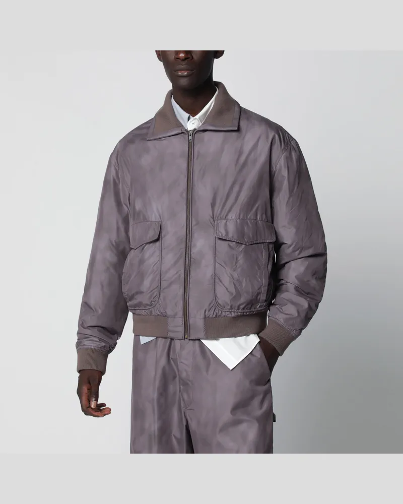 Maison Margiela Braune Jacke aus technischem Gewebe mit Reißverschluss Brown