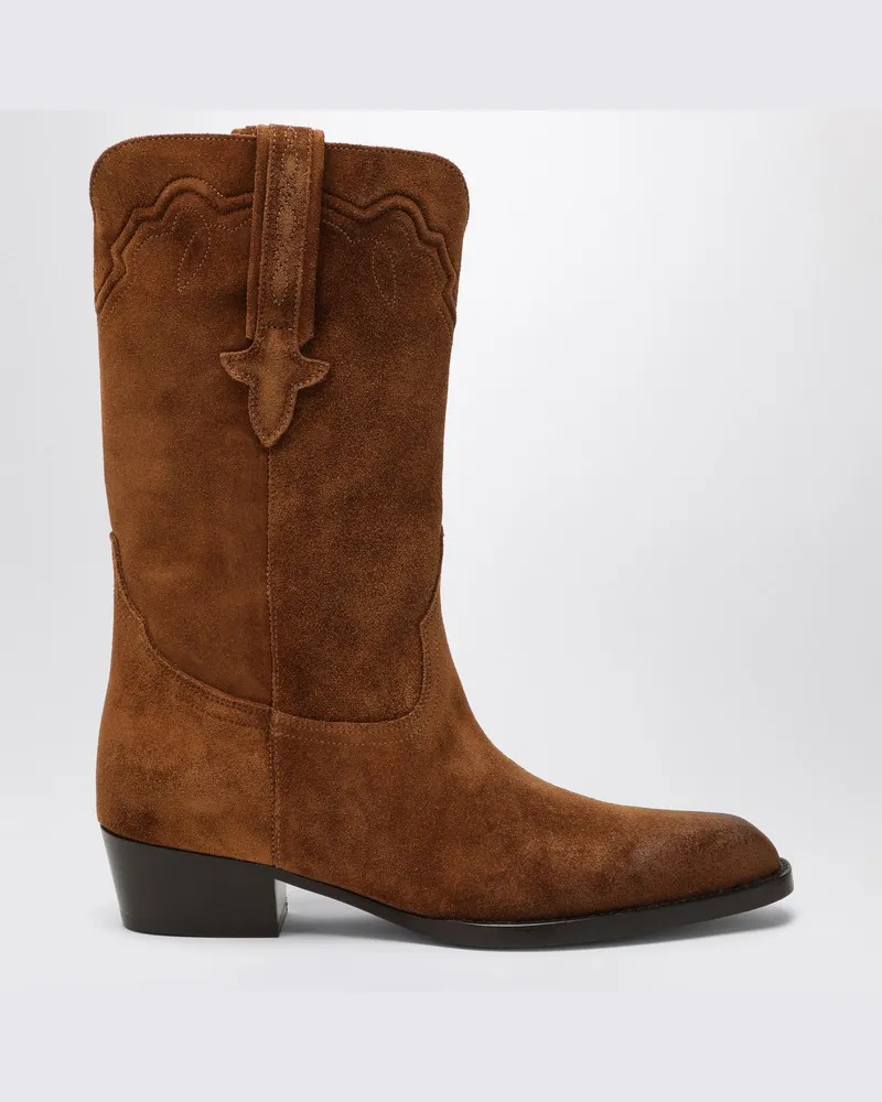 Paris Texas Hilda Stiefel in Cognacfarbenem Wildleder Braun