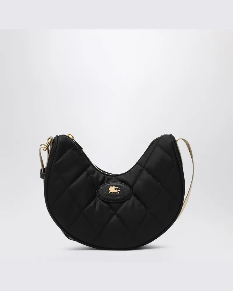 Burberry Schwarze Hufeisen-Schultertasche Schwarz