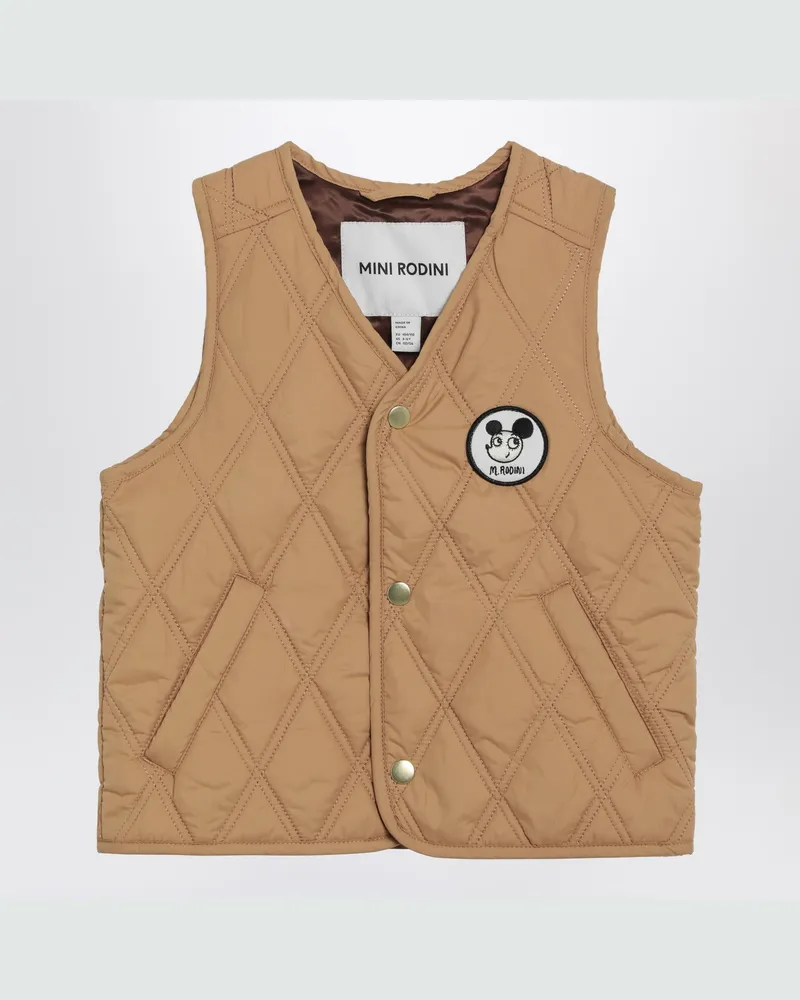 Mini Rodini Beigefarbene Ritzratz-Steppweste Beige
