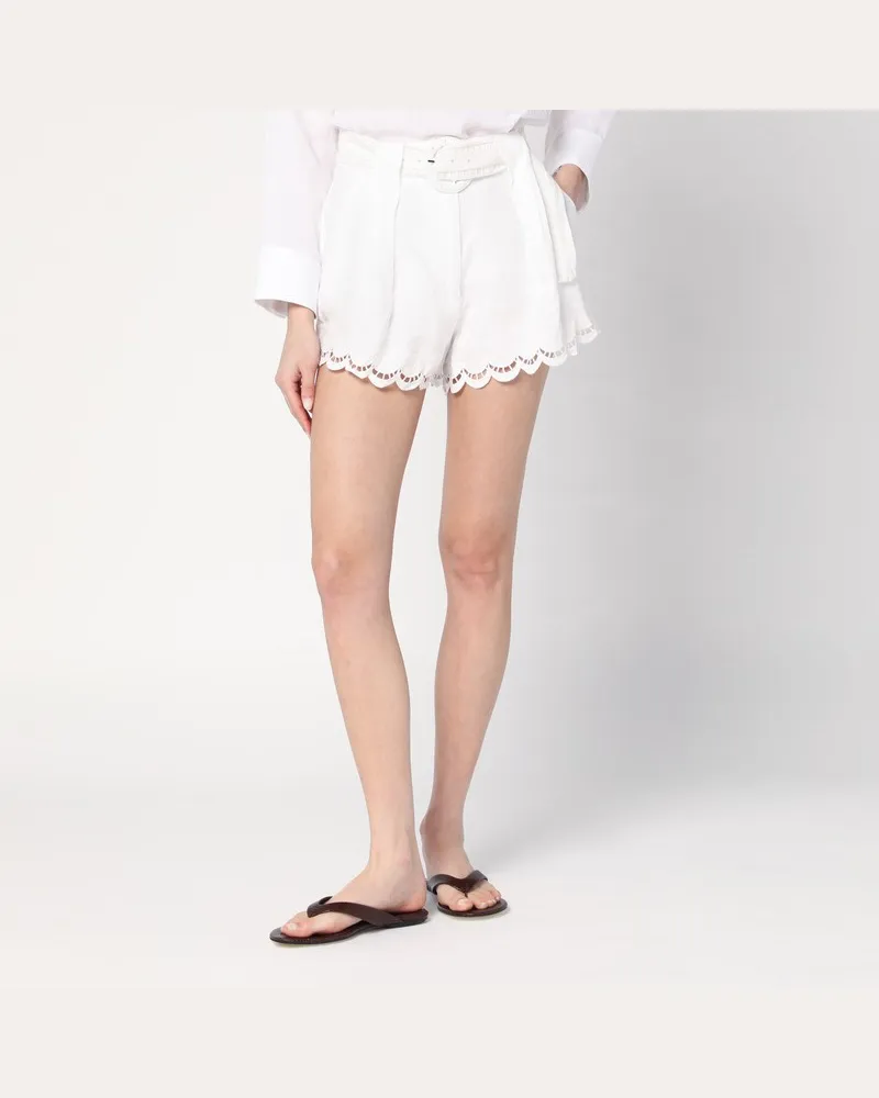 FARM Rio Weiße Shorts aus Leinen Weiß