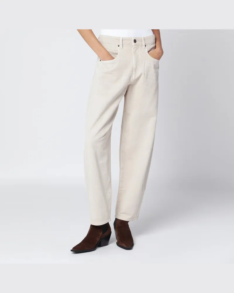 Isabel Marant Ecrufarbene Hose aus Baumwollmischung Mehrfarbig