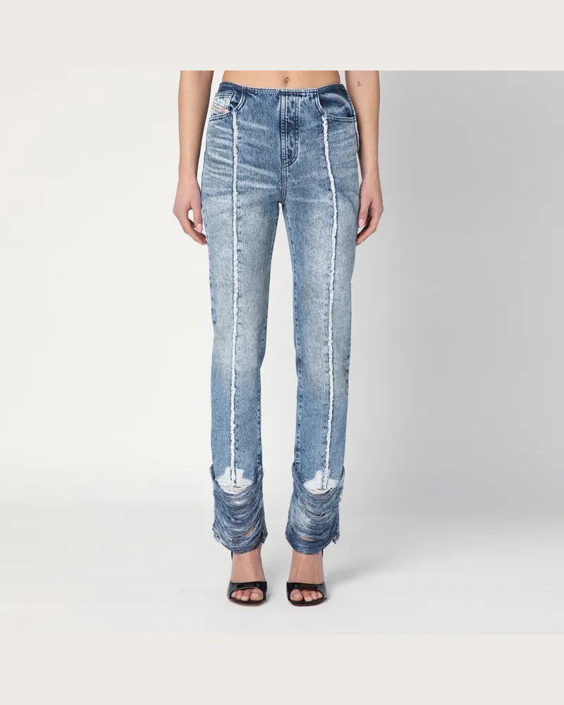 Diesel Bootcut-Jeans D-Ginna Blau mit Used-Effekt Blau