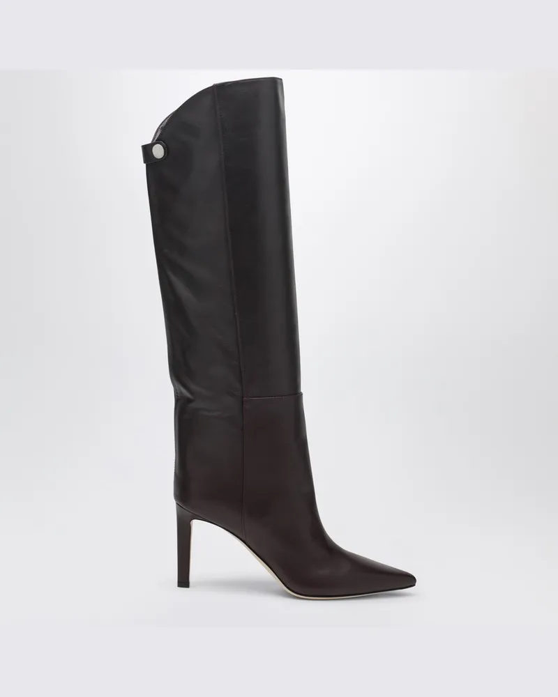 Jimmy Choo Alizze Knie Stiefel 85 Farbe Merlot Grün