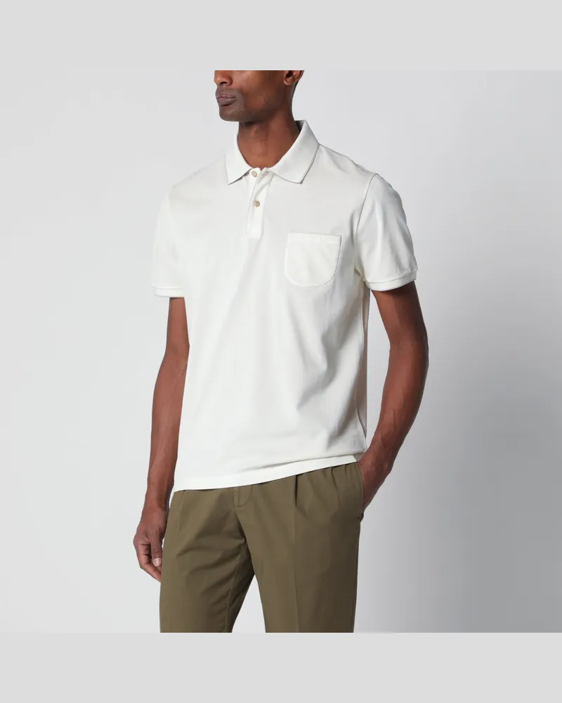 Loro Piana Weißes Regatta-Poloshirt aus Stretch-Baumwolle White