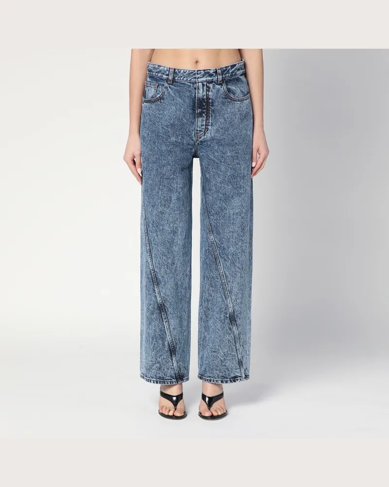 Alaïa Gedrehte Jeans aus Stonewashed-Denim Blau