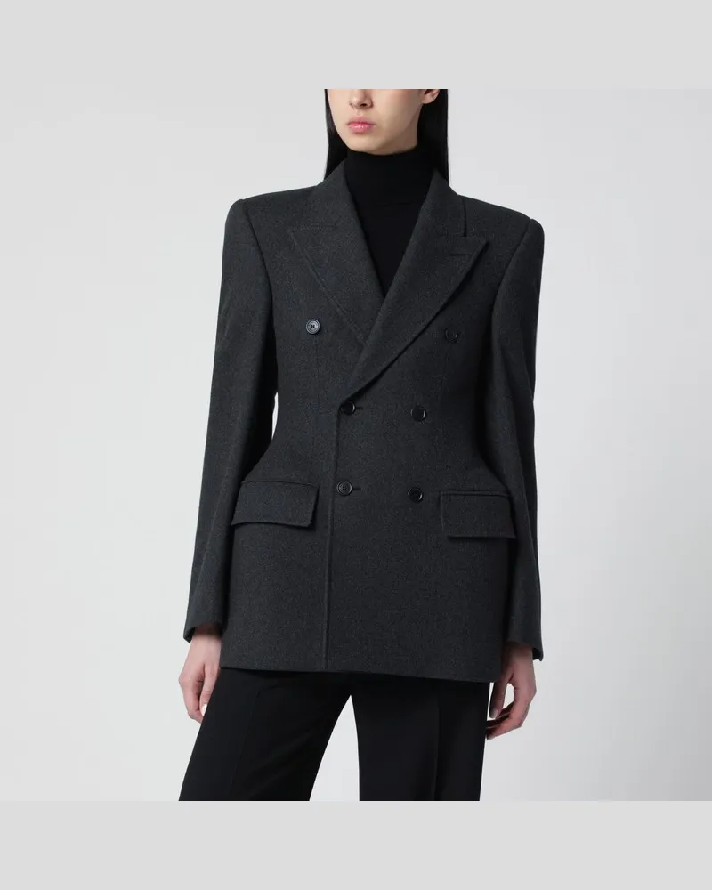 Balenciaga Graue zweireihige Kaschmirjacke Grau