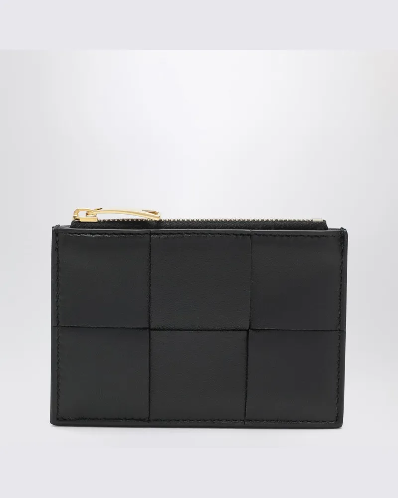 Bottega Veneta Kartenetui Cassette mit schwarzem Reißverschluss 