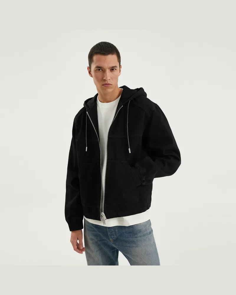 1989 STUDIO Schwarze Denim-Zip-Hoodie 