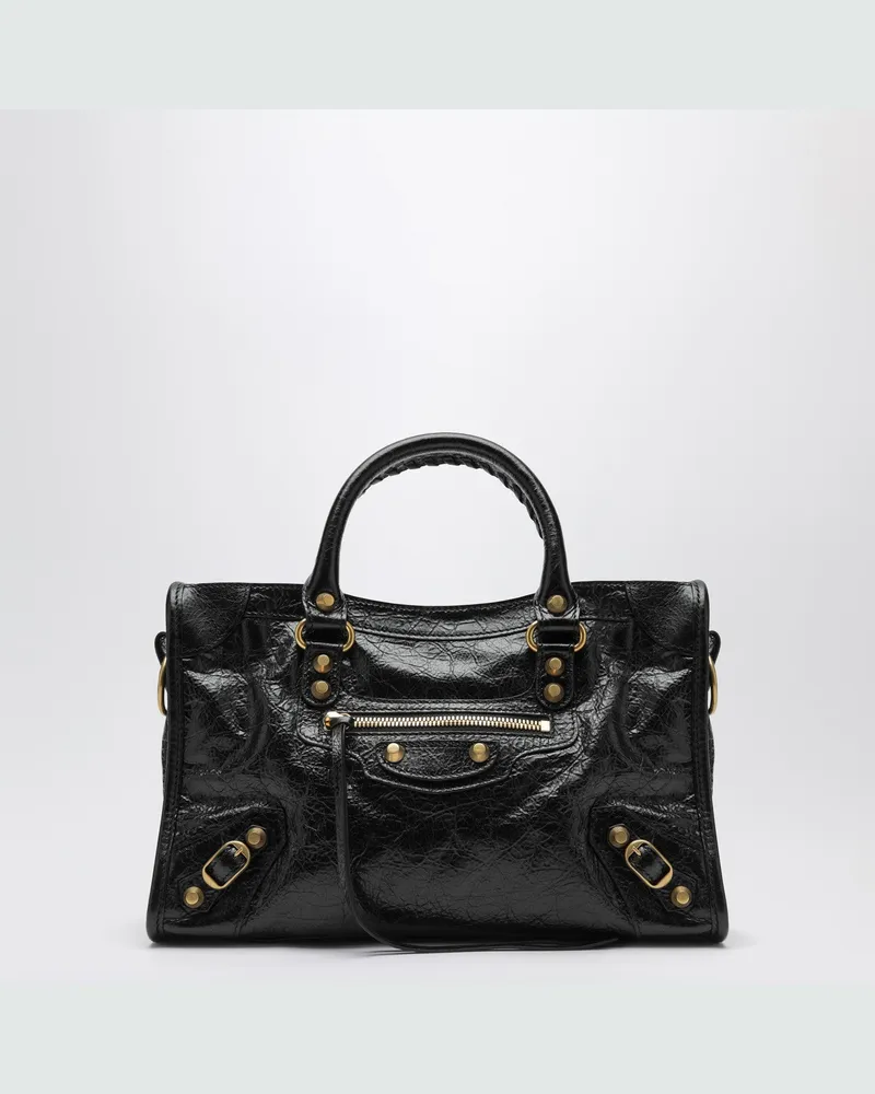 Balenciaga Le City kleine Tasche in Schwarz/Antikgold Black