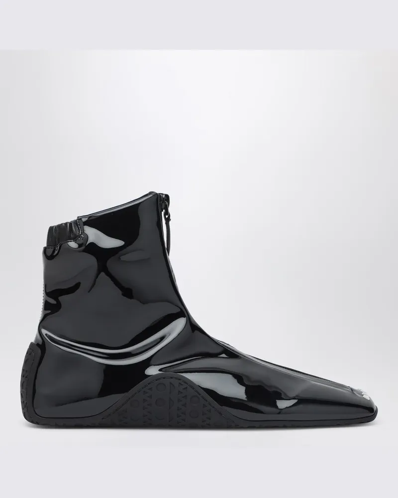 Alaïa Schwarze Sneakers aus lackiertem Stretchstoff Schwarz