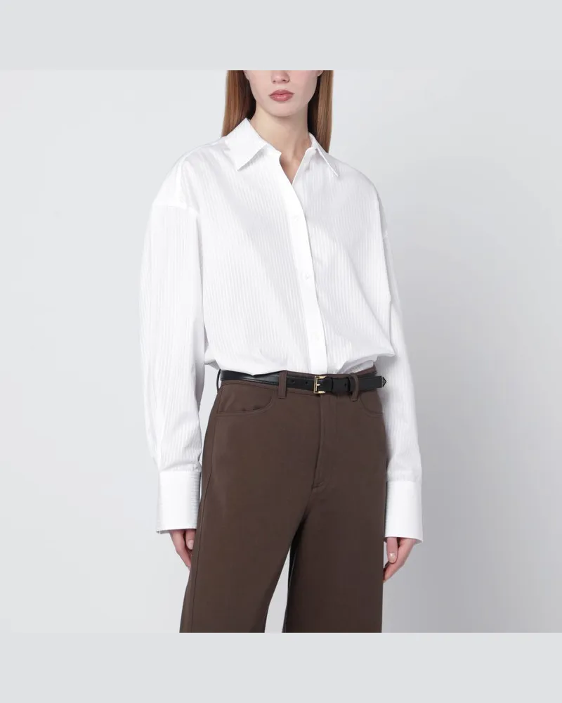 Totême Weiße oversized gestreifte Hemdbluse Weiß