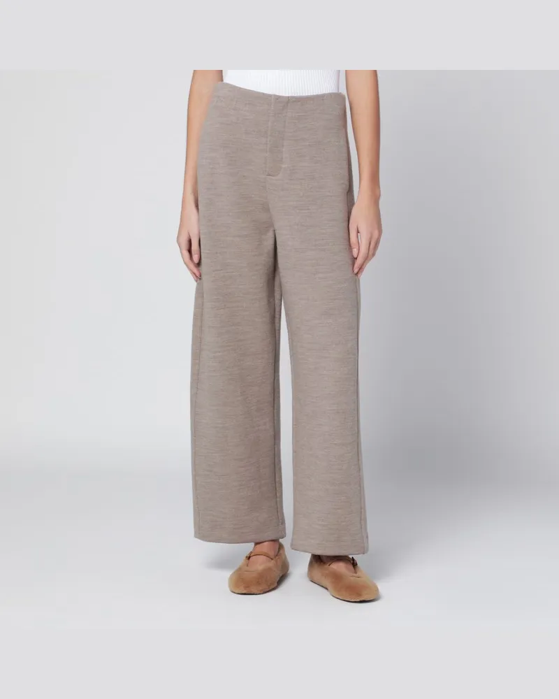Max Mara Beige Hose aus Woll-Baumwoll-Mischung Beige