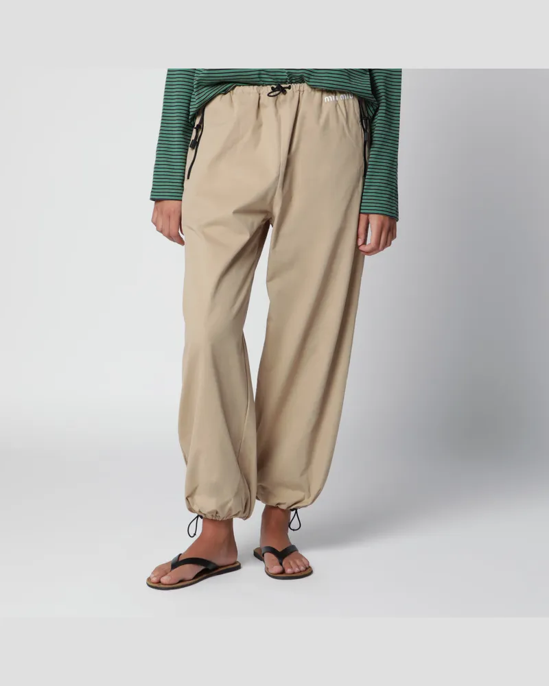 Miu Miu Beige Gabardine-Hose Beige