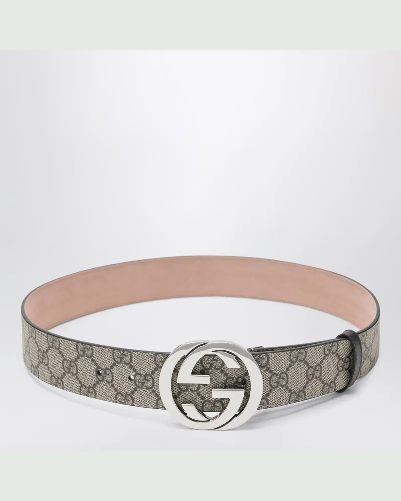 Gucci Gürtel aus GG-Supreme-Stoff mit GG-Schnalle Beige