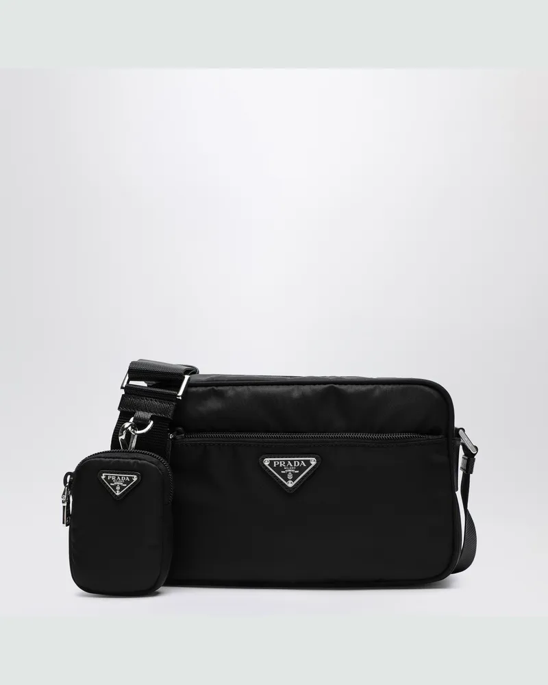 Prada Schwarze Umhängetasche aus Re-Nylon 