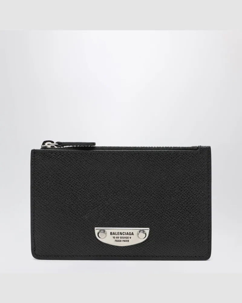 Balenciaga Le City Uptown Münzbeutel aus schwarzem Kalbsleder Black