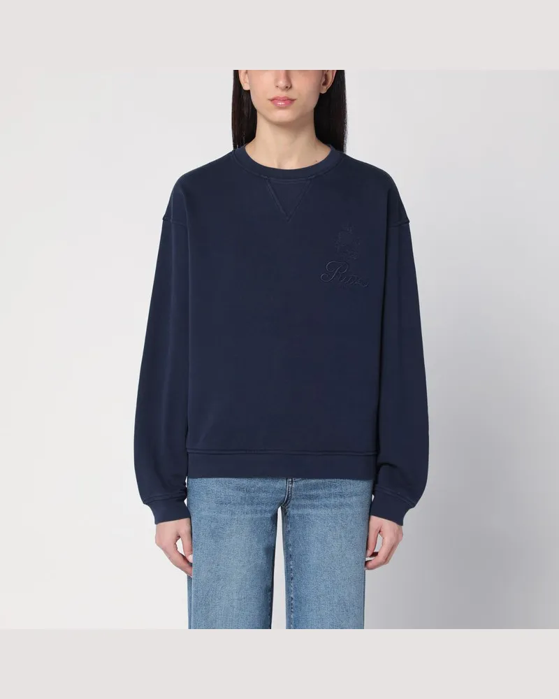 Frame Denim Marineblaues Sweatshirt aus Baumwollmischung Blau