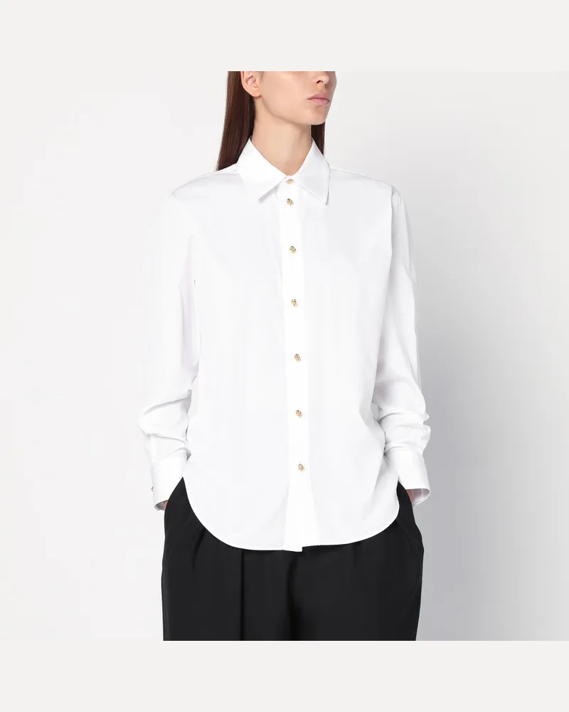 Bottega Veneta Weißes Hemd mit Knot-Knöpfen Weiß