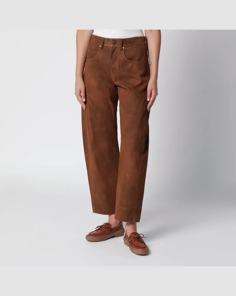 Isabel Marant Belky braune Kunstwildlederhose Brown