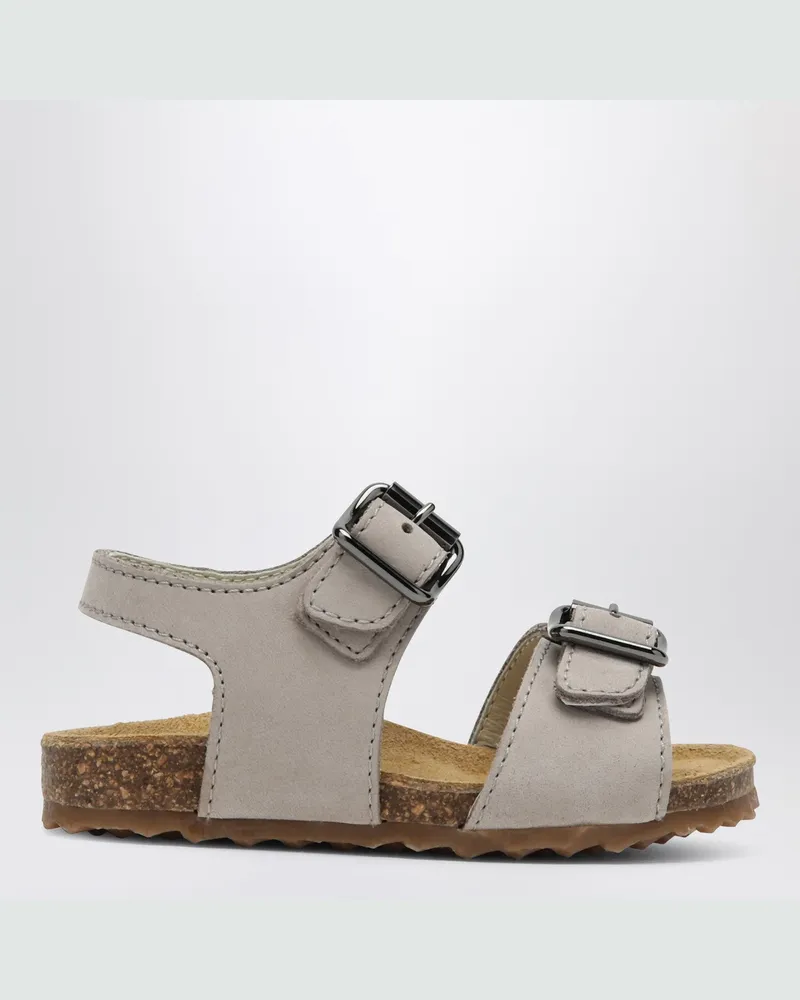 Il Gufo Graue Sandale in Nubuk mit Riemen 