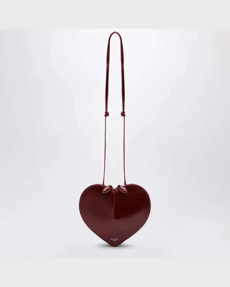 Alaïa Le Coeur burgunderfarbene Ledertasche Red