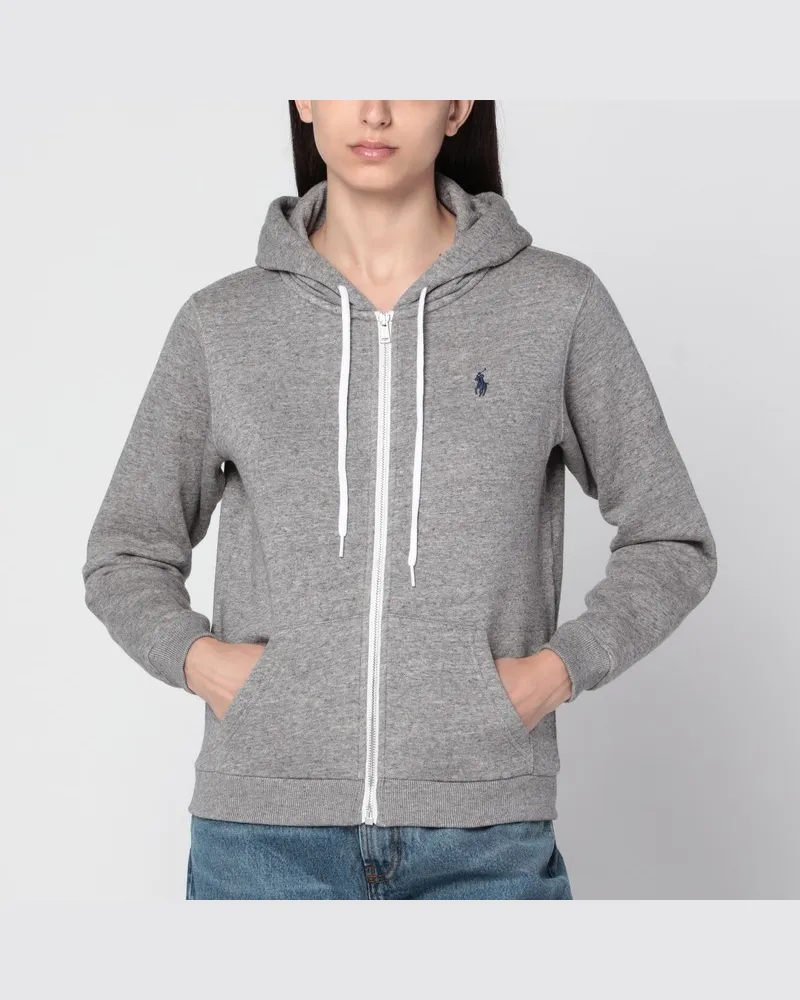 Ralph Lauren Graues Sweatshirt mit Reißverschluss aus Baumwollmischung Grau