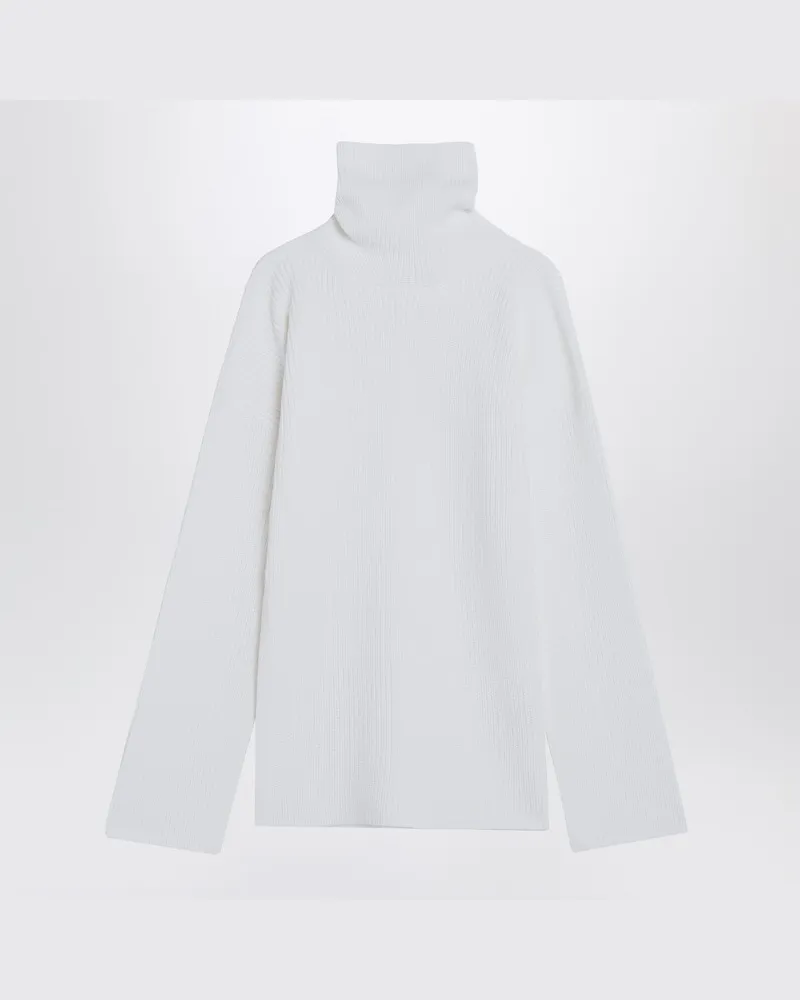 Totême Ecrufarbener Rollkragenpullover aus Wolle Weiß