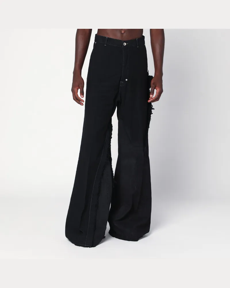 Rick Owens Schwarze Hosen mit Fransen 