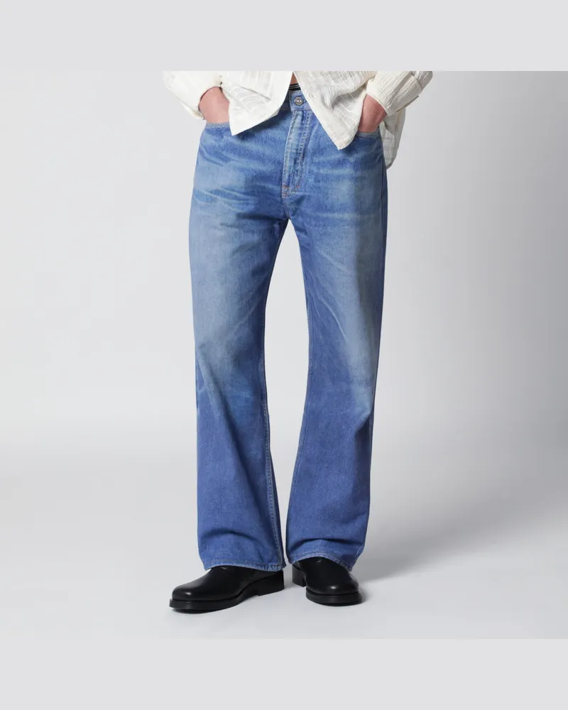 Our Legacy Jeans Third Cut in Digital Blue Aurora Print Blue