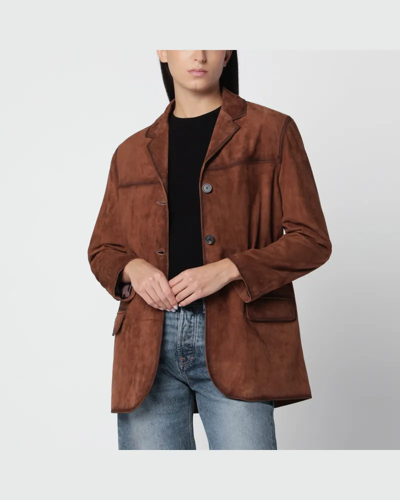 Arma Braune Cado Jacke aus Veloursleder Black