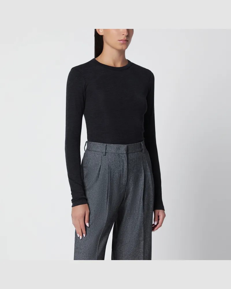 Róhe Anthrazitgrauer Melange-Pullover aus Wolle Grey